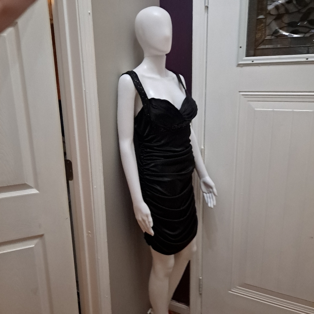 Trixxi Ruched Black Dress Size 9